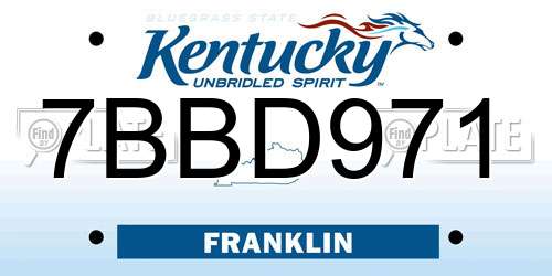 7BBD971 Kentucky License Plate