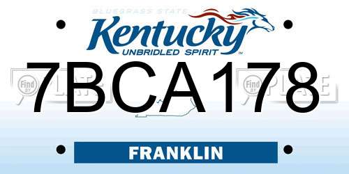 7BCA178 Kentucky License Plate