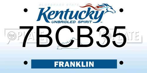 7BCB35 Kentucky License Plate