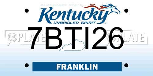 7BTI26 Kentucky License Plate