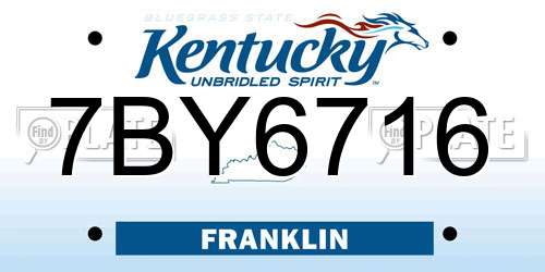 7BY6716 Kentucky License Plate