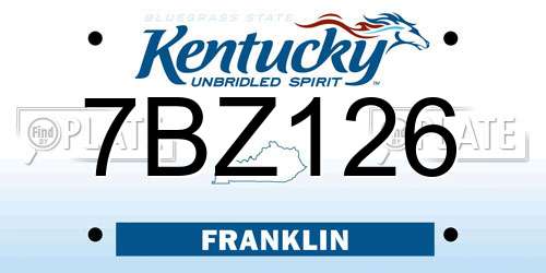 7BZ126 Kentucky License Plate