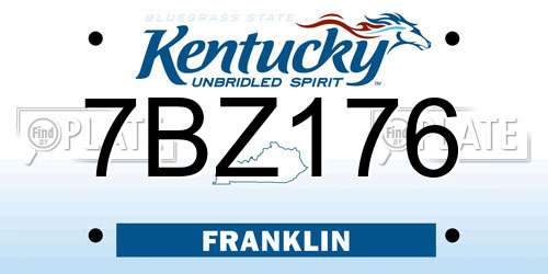 7BZ176 Kentucky License Plate