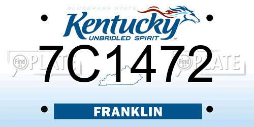 7C1472 Kentucky License Plate