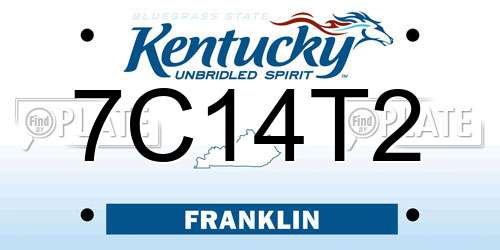 7C14T2 Kentucky License Plate