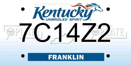 7C14Z2 Kentucky License Plate