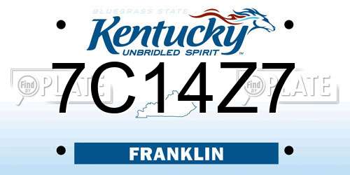 7C14Z7 Kentucky License Plate
