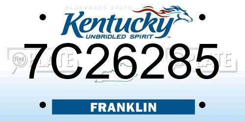7C26285 Kentucky License Plate