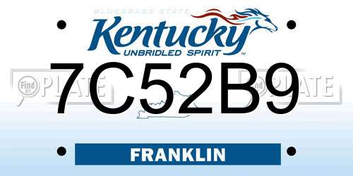 7C52B9 Kentucky License Plate