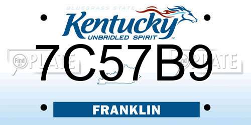 7C57B9 Kentucky License Plate