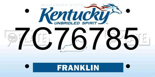 7C76785 Kentucky License Plate