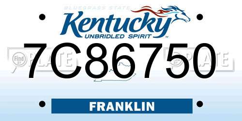 7C86750 Kentucky License Plate