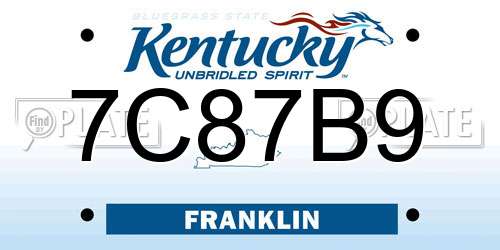 7C87B9 Kentucky License Plate