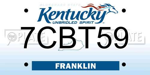 7CBT59 Kentucky License Plate