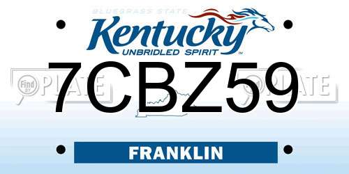 7CBZ59 Kentucky License Plate