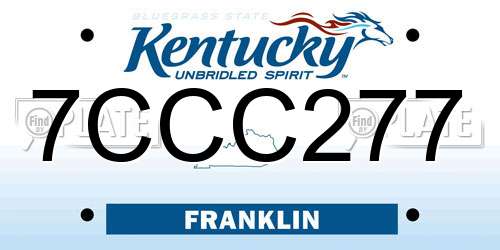7CCC277 Kentucky License Plate