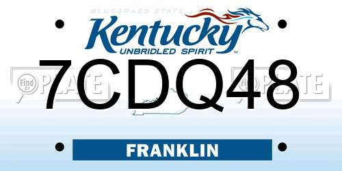 7CDQ48 Kentucky License Plate