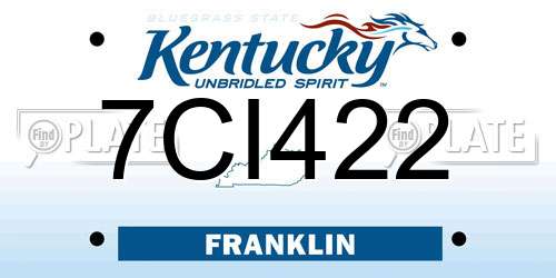 7CI422 Kentucky License Plate