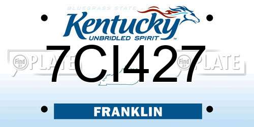 7CI427 Kentucky License Plate