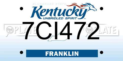 7CI472 Kentucky License Plate