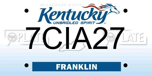7CIA27 Kentucky License Plate