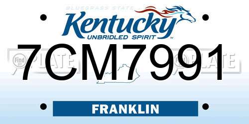 7CM7991 Kentucky License Plate