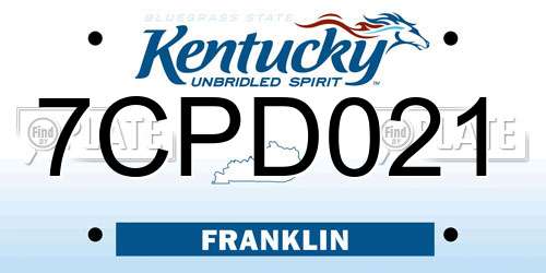 7CPD021 Kentucky License Plate