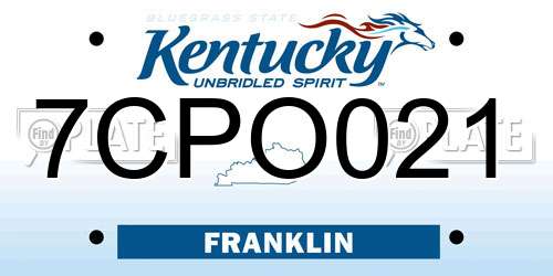 7CPO021 Kentucky License Plate
