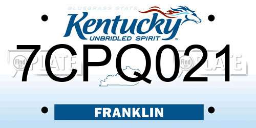 7CPQ021 Kentucky License Plate