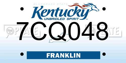 7CQ048 Kentucky License Plate