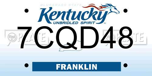 7CQD48 Kentucky License Plate