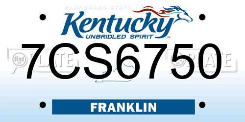 7CS6750 Kentucky License Plate