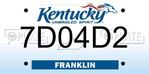 7D04D2 Kentucky License Plate