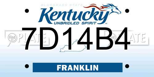 7D14B4 Kentucky License Plate