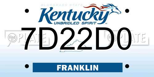 7D22D0 Kentucky License Plate