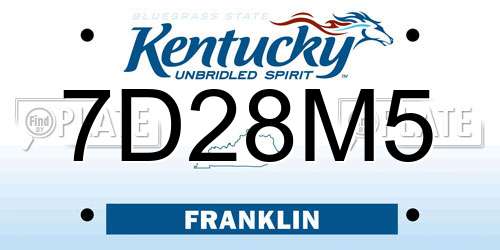 7D28M5 Kentucky License Plate