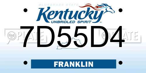 7D55D4 Kentucky License Plate