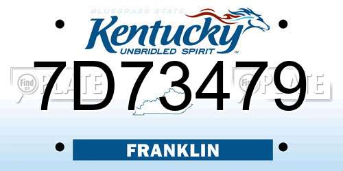 7D73479 Kentucky License Plate