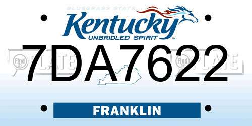 7DA7622 Kentucky License Plate