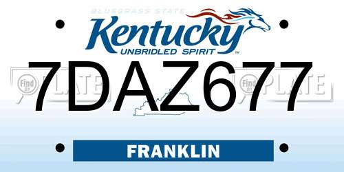 7DAZ677 Kentucky License Plate