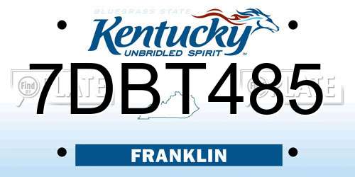 7DBT485 Kentucky License Plate