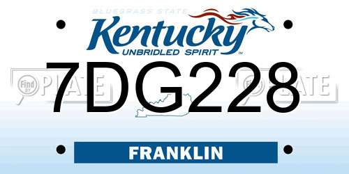 7DG228 Kentucky License Plate