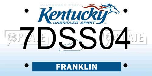 7DSS04 Kentucky License Plate