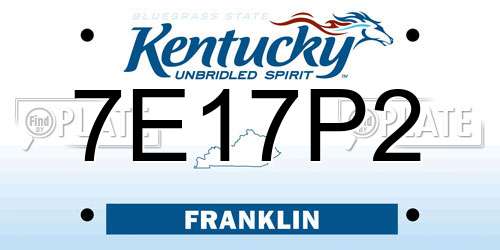 7E17P2 Kentucky License Plate