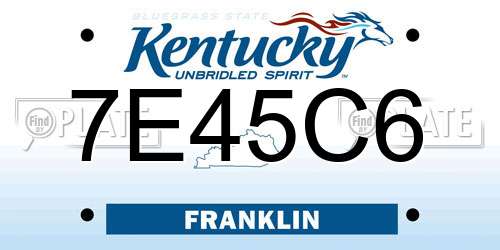 7E45C6 Kentucky License Plate