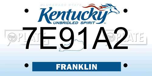 7E91A2 Kentucky License Plate