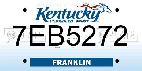 7EB5272 Kentucky License Plate