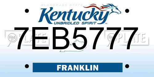 7EB5777 Kentucky License Plate