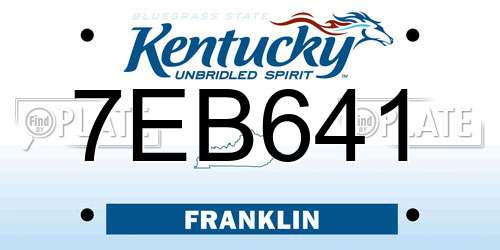 7EB641 Kentucky License Plate