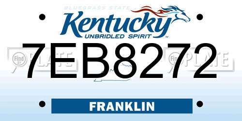 7EB8272 Kentucky License Plate